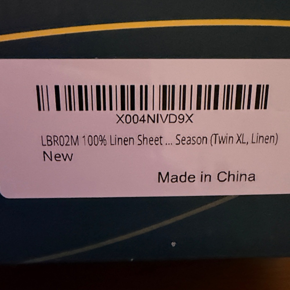 LBRO2M 100% Pure Linen Sheet Set Twin XL - Picture 3 of 3